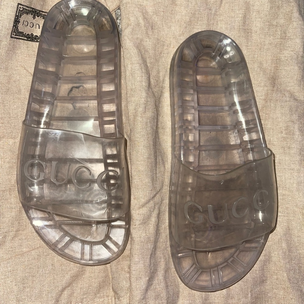 Clear Gucci Pool Slides Size 39